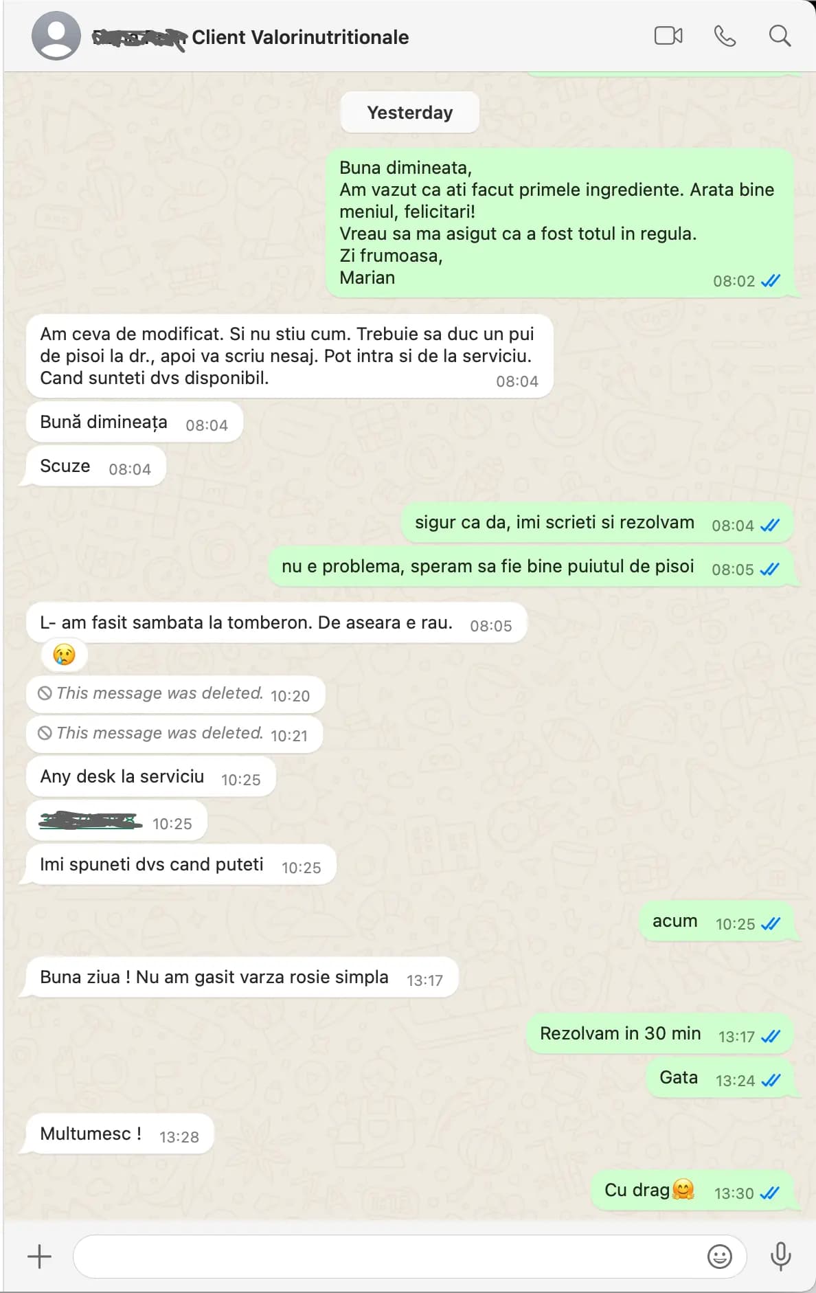 Aplicația ValoriNutritionale în acțiune
